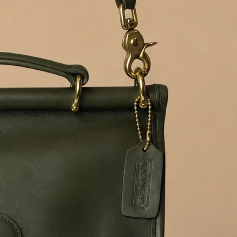 Vintage COACH WILLIS Loden Green Top Handle Turn Lock Bag 9927 COA NWT